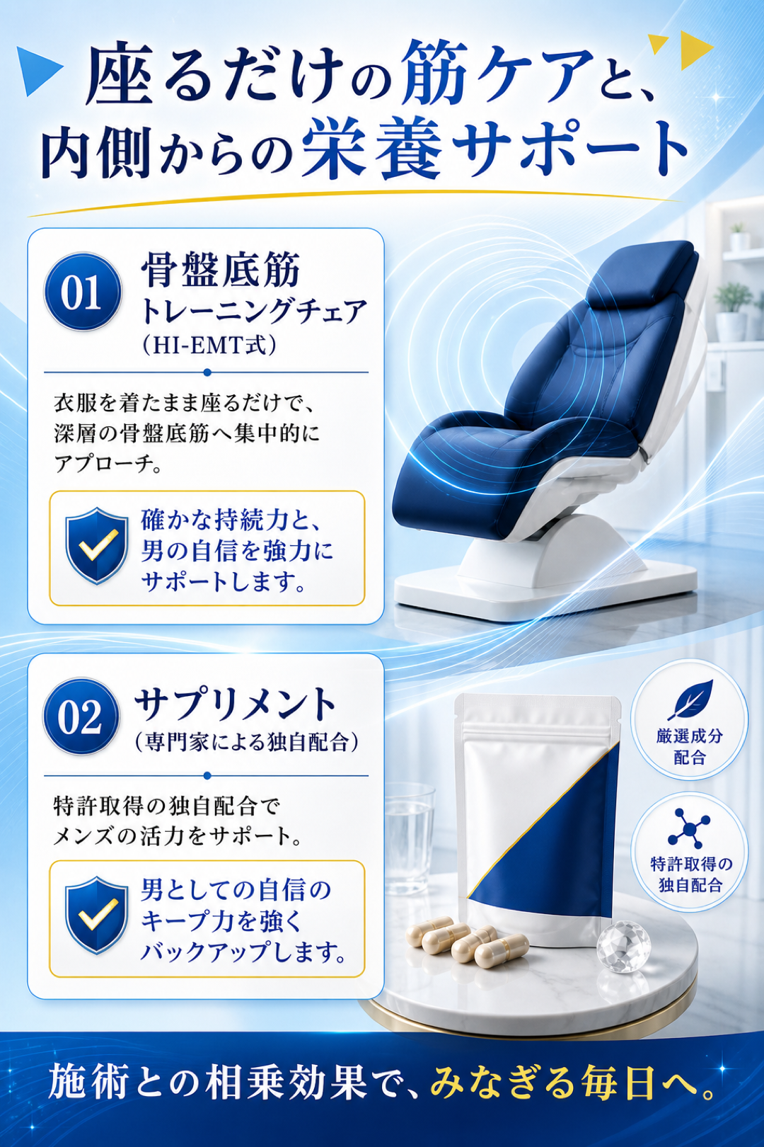 骨盤底筋トレーニングチェアとサプリメント